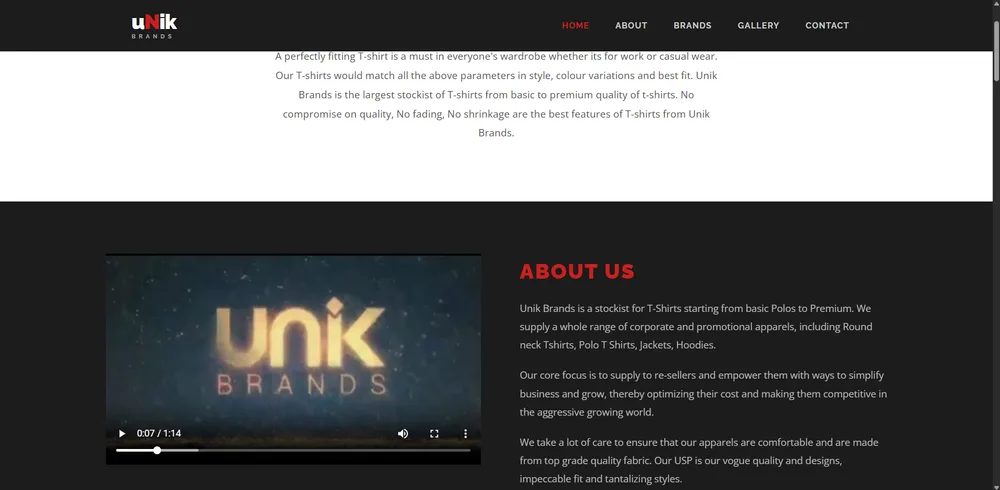 Unik Brands interface